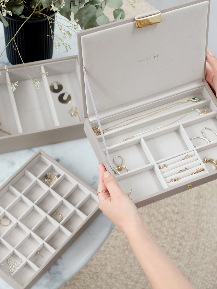 Classic 3-in-1 Jewellery Box Set Taupe