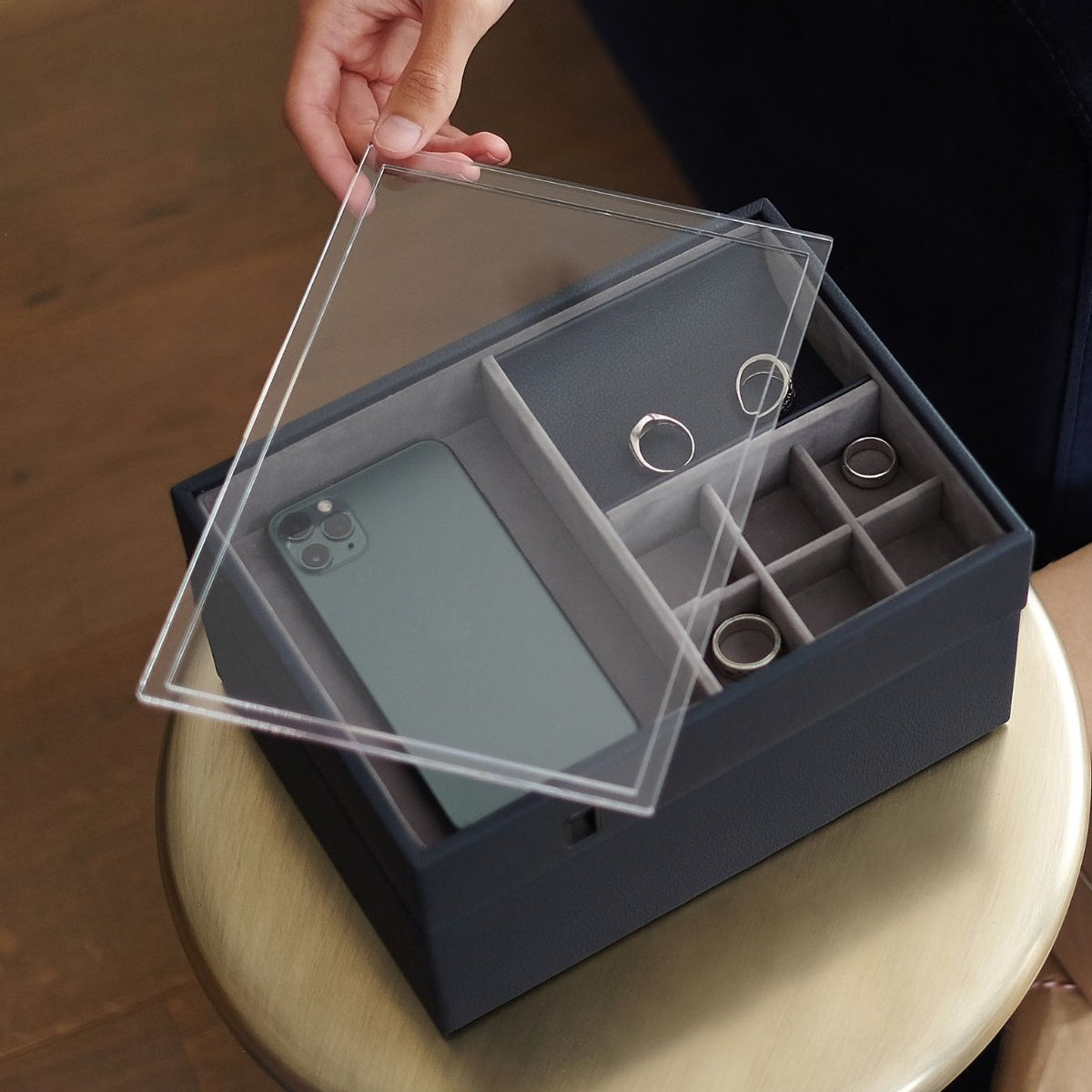 Portagioie Vassoio In Legno Espositore Gioielli Barre Collane Anelli - Foto 6