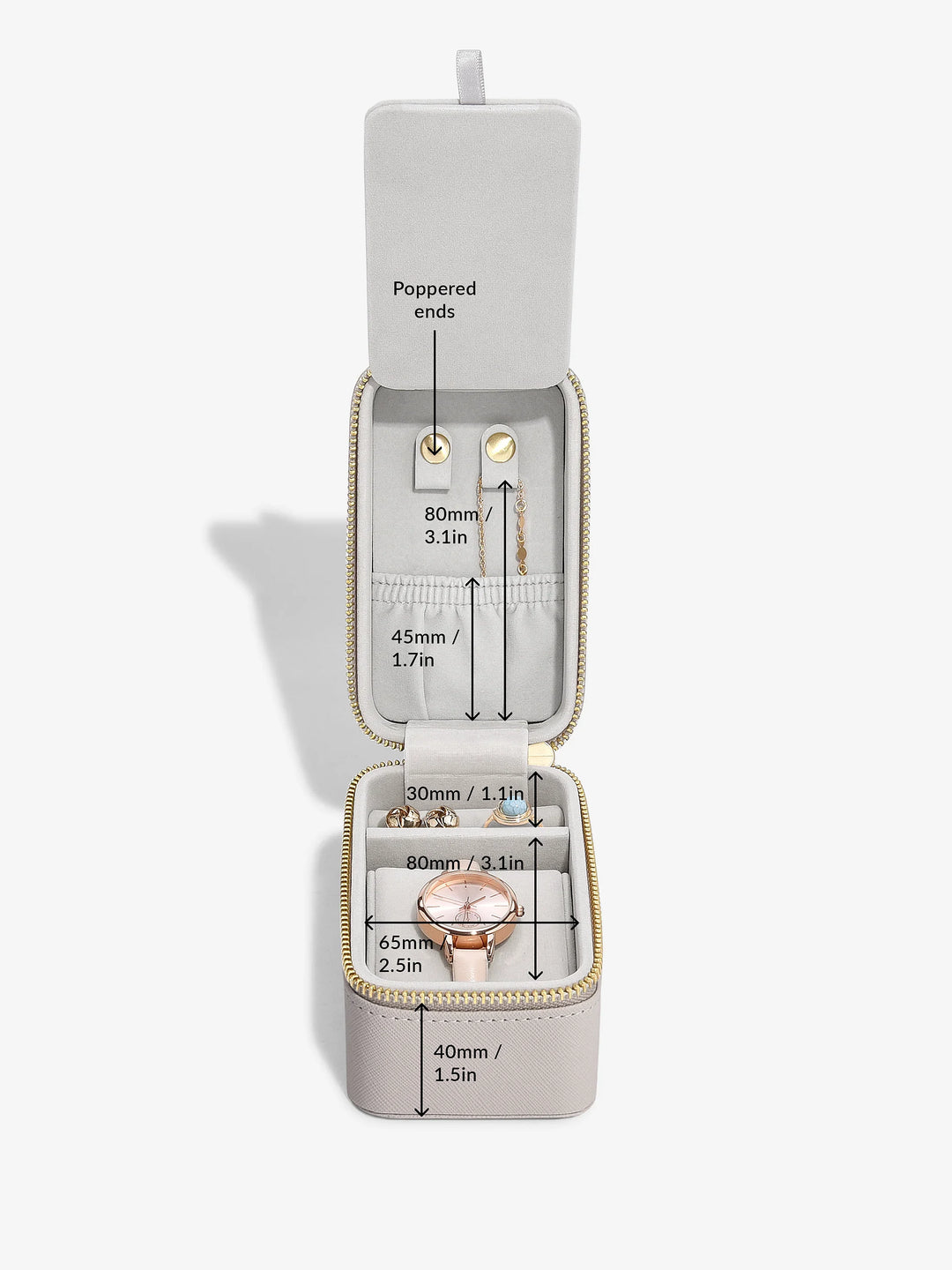 Travel Jewellery & Watch Box - Taupe – Stackers Singapore