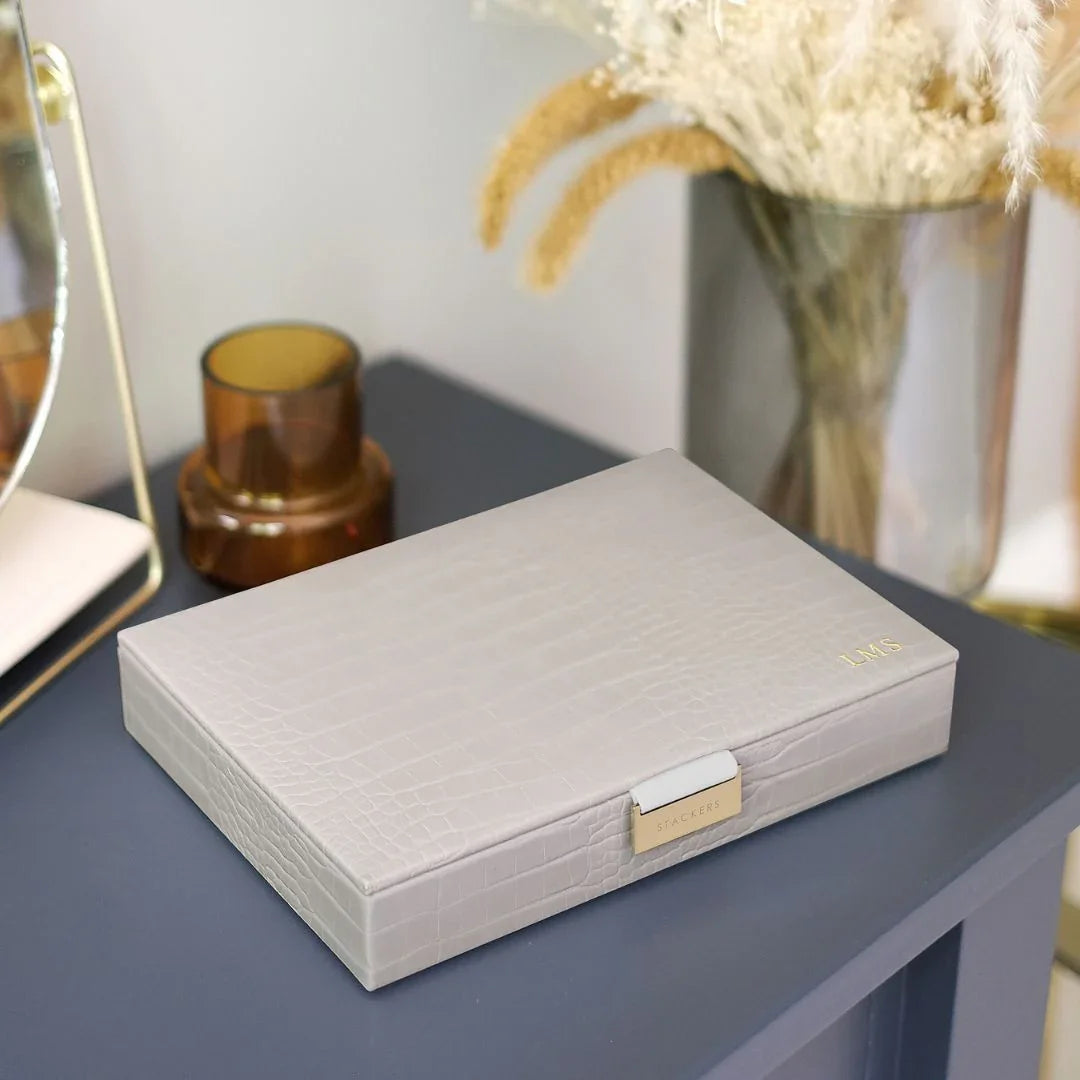 Classic Jewellery Box Lid Putty Croc